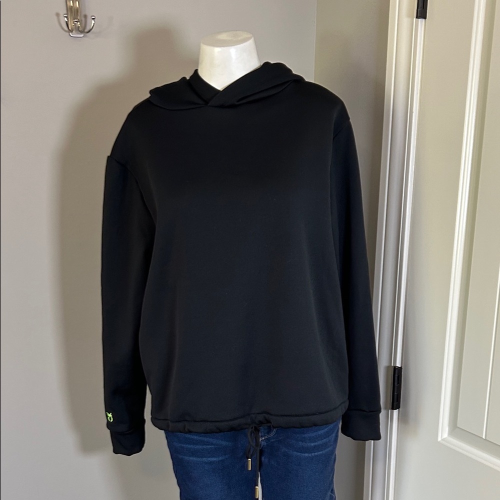 Tuckernuck Dudley Stephens Fleece Hooded Sweatshirt Black Drawstring Waist Sz S